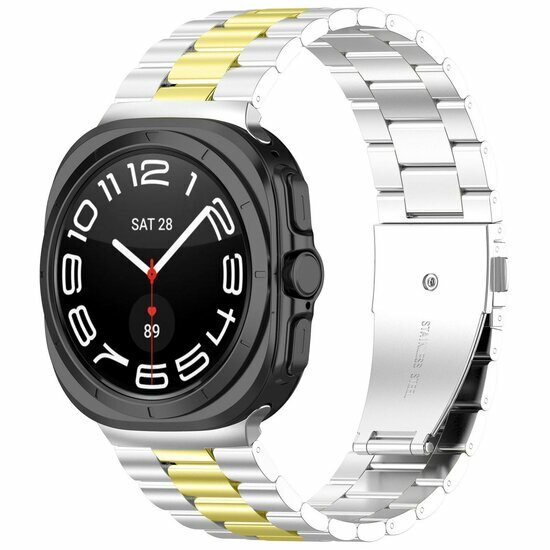 Stalen schakelband - Zilver met goud - Samsung Galaxy Watch 9 - 40mm / 44mm