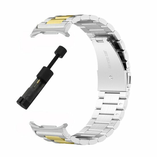 Stalen schakelband - Zilver met goud - Samsung Galaxy Watch 9 - 40mm / 44mm