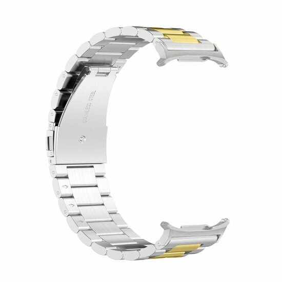 Stalen schakelband - Zilver met goud - Samsung Galaxy Watch 9 - 40mm / 44mm