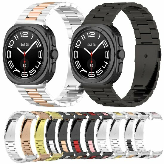 Stalen schakelband - Zilver met goud - Samsung Galaxy Watch 9 - 40mm / 44mm