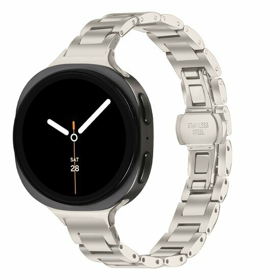 Slim fit stalen schakelband - Sterrenlicht - Samsung Galaxy Watch 9 - 40mm / 44mm