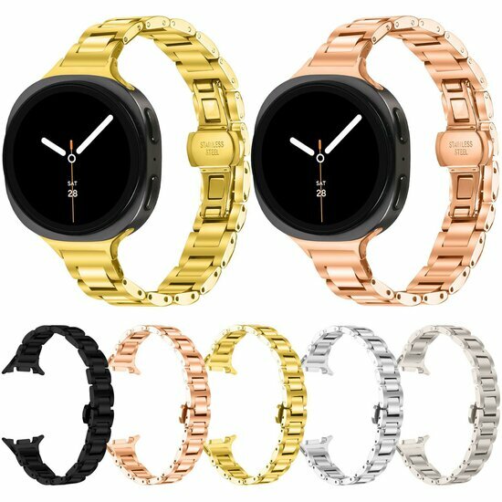 Slim fit stalen schakelband - Sterrenlicht - Samsung Galaxy Watch 9 - 40mm / 44mm