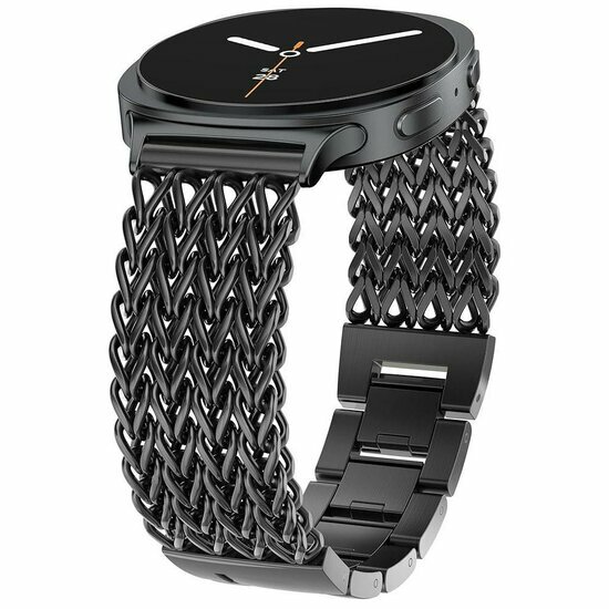 Gevlochten RVS band - Zwart - Samsung Galaxy Watch 9 - 40mm / 44mm