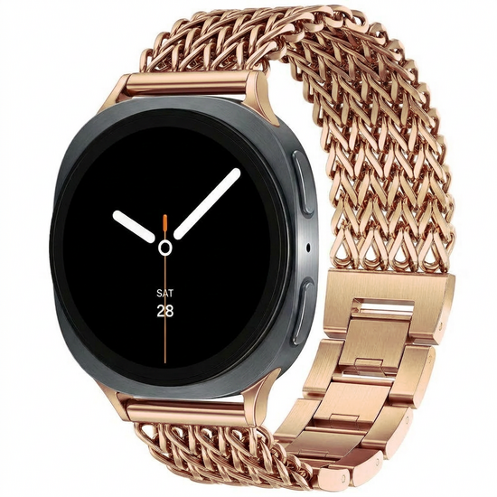 Gevlochten RVS band - Ros&eacute; / champagne goud - Samsung Galaxy Watch 9 - 40mm / 44mm