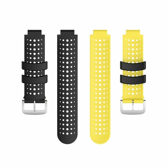 Siliconen Dot Pattern bandje - Zwart + geel - Garmin Approach S20