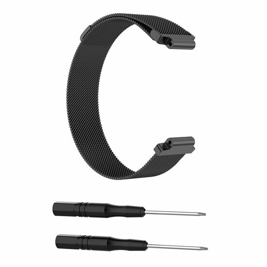 Milanese bandje - Small - Zwart - Garmin Approach S20
