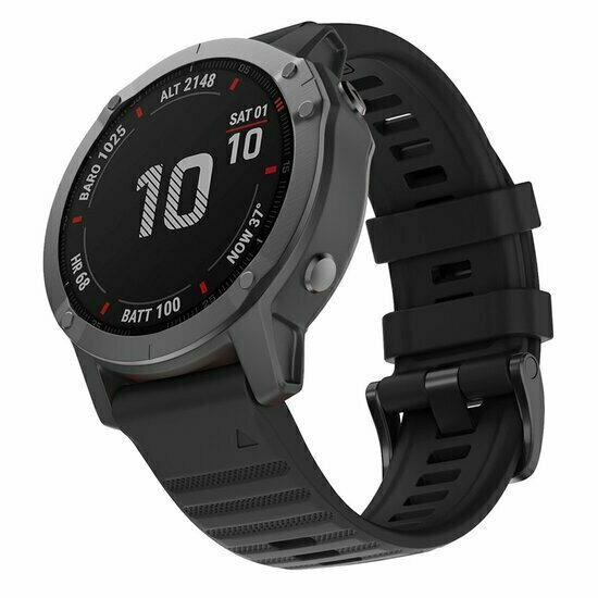 Siliconen bandje - Zwart - Garmin Fenix 9 / 9 pro - 47mm