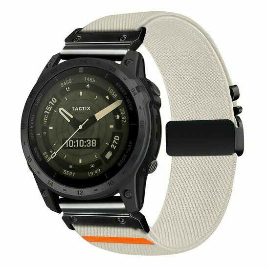 Nylon bandje met parachute sluiting - Sterrenlicht - Garmin Fenix 9 / 9 pro - 47mm