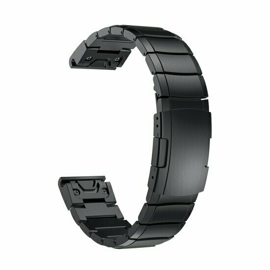 Stainless steel schakelband - Zwart - Garmin Fenix 9 / 9 pro - 43mm