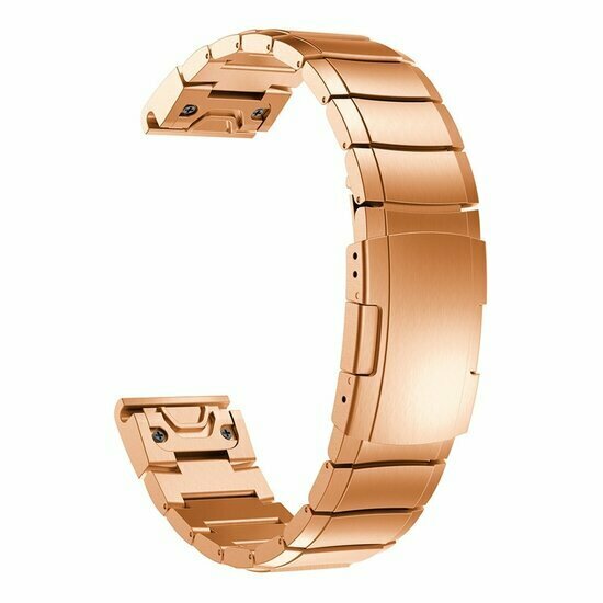 Stainless steel schakelband - Ros&eacute; goud - Garmin Fenix 9 / 9 pro - 43mm