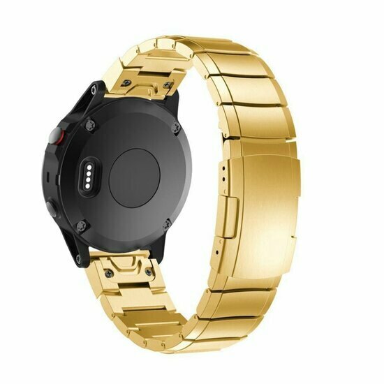 Stainless steel schakelband - Goud - Garmin Fenix 9 / 9 pro - 43mm