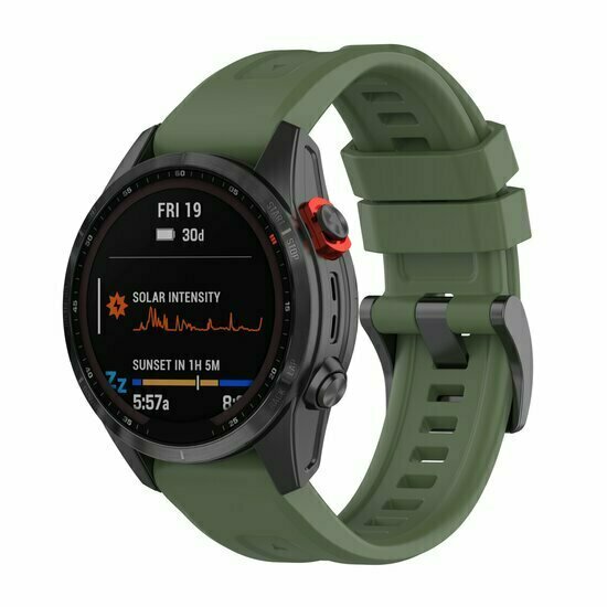 Siliconen sportbandje - Leger groen - Garmin Fenix 9 / 9 pro - 43mm