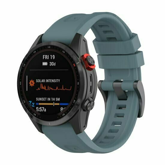 Siliconen sportbandje - Grijsblauw - Garmin Fenix 9 / 9 pro - 43mm