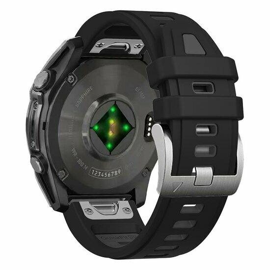 Siliconen bandje - Zwart - Garmin Fenix 9 / 9 pro - 43mm