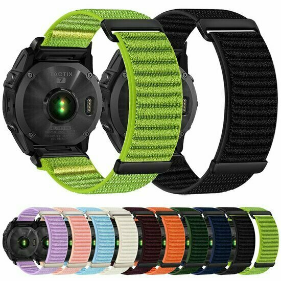 Nylon Sport Loop bandje - Lichtblauw - Garmin Fenix 9 / 9 pro - 43mm