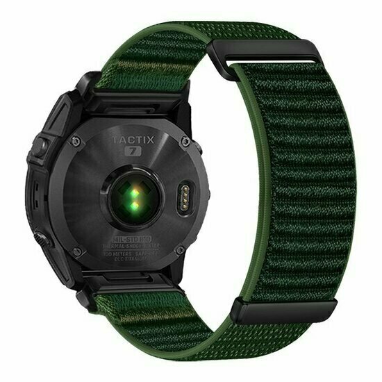 Nylon Sport Loop bandje - Donkergroen - Garmin Fenix 9 / 9 pro - 43mm
