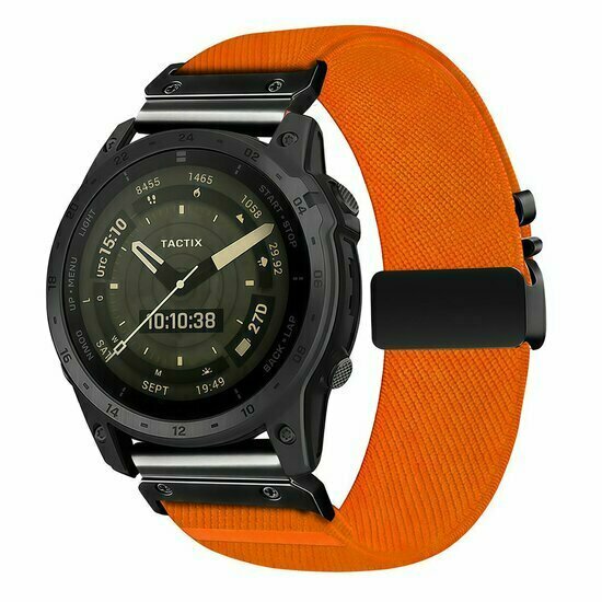 Nylon bandje met parachute sluiting - Oranje - Garmin Fenix 9 / 9 pro - 43mm