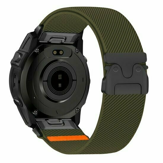Nylon bandje met parachute sluiting - Donkergroen - Garmin Fenix 9 / 9 pro - 43mm