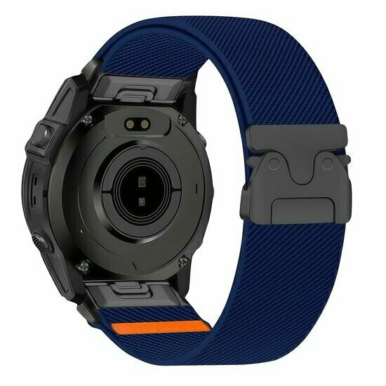 Nylon bandje met parachute sluiting - Donkerblauw - Garmin Fenix 9 / 9 pro - 43mm
