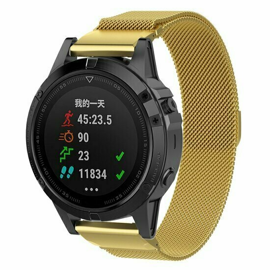 Milanese bandje - Goud - Garmin Fenix 9 / 9 pro - 43mm