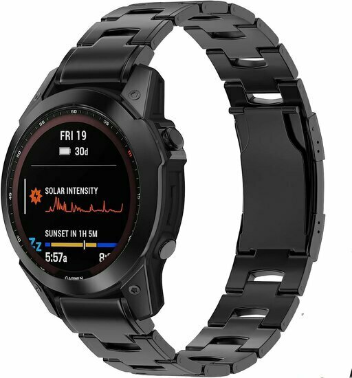 Titanium schakelband - Zwart - Garmin Fenix 9 / 9 pro - 51mm