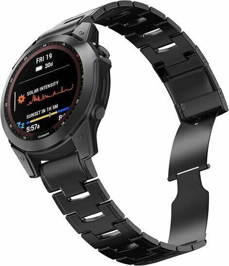 Titanium schakelband - Zwart - Garmin Fenix 9 / 9 pro - 51mm