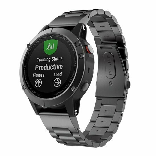Stalen schakelband - Zwart - Garmin Fenix 9 / 9 pro - 51mm
