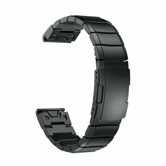 Stainless steel schakelband - Zwart - Garmin Fenix 9 / 9 pro - 51mm
