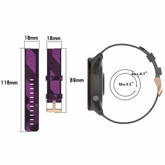 Huawei Watch GT 6 / GT 7 - 41mm  - Canvas nylon bandje - Lila