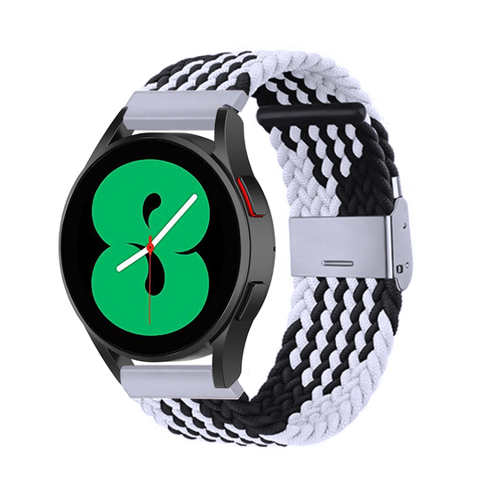 Huawei Watch GT 6 / GT 7 - 41mm  - Braided nylon bandje - Zwart / wit gestreept
