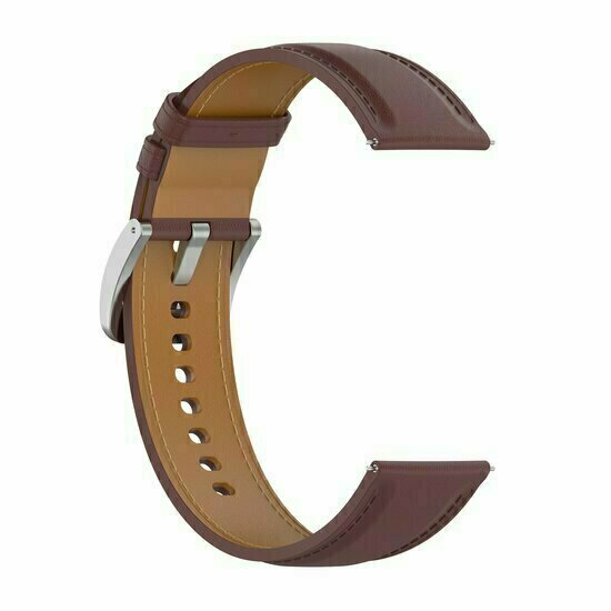 Luxe leren bandje - Donkerbruin - Huawei Watch GT 6 / GT 7 / GT 6 pro / GT 7 pro - 46mm