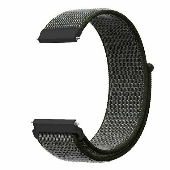 Sport Loop nylon bandje - Donkergroen met grijze band - Huawei Watch GT 6 / GT 7 / GT 6 pro / GT 7 pro - 46mm
