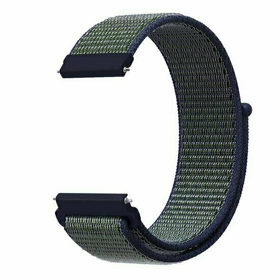 Sport Loop nylon bandje - Blauw met groene band - Huawei Watch GT 6 / GT 7 / GT 6 pro / GT 7 pro - 46mm