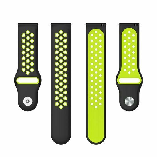 Sport Edition siliconen band - Zwart + groen - Huawei Watch GT 6 / GT 7 / GT 6 pro / GT 7 pro - 46mm