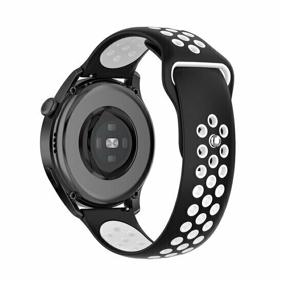 Sport Edition siliconen band - Zwart + wit - Huawei Watch GT 6 / GT 7 / GT 6 pro / GT 7 pro - 46mm