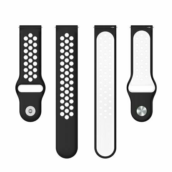 Sport Edition siliconen band - Zwart + wit - Huawei Watch GT 6 / GT 7 / GT 6 pro / GT 7 pro - 46mm