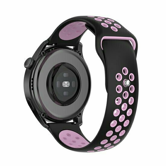 Sport Edition siliconen band - Zwart + roze - Huawei Watch GT 6 / GT 7 / GT 6 pro / GT 7 pro - 46mm