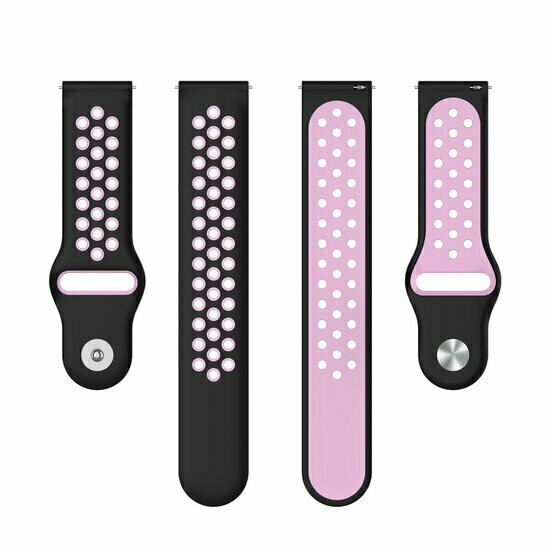 Sport Edition siliconen band - Zwart + roze - Huawei Watch GT 6 / GT 7 / GT 6 pro / GT 7 pro - 46mm