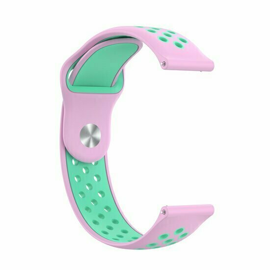 Sport Edition siliconen band - Roze + groen - Huawei Watch GT 6 / GT 7 / GT 6 pro / GT 7 pro - 46mm