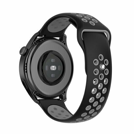 Sport Edition siliconen band - Zwart + grijs - Huawei Watch GT 6 / GT 7 / GT 6 pro / GT 7 pro - 46mm