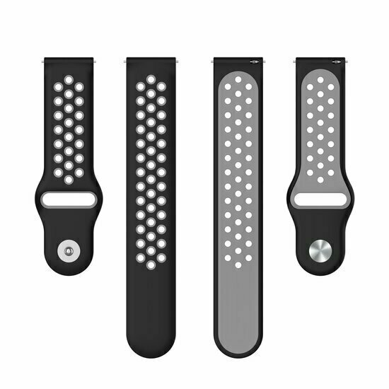 Sport Edition siliconen band - Zwart + grijs - Huawei Watch GT 6 / GT 7 / GT 6 pro / GT 7 pro - 46mm
