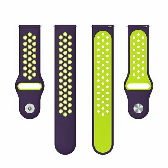 Sport Edition siliconen band - Paars + groen - Huawei Watch GT 6 / GT 7 / GT 6 pro / GT 7 pro - 46mm