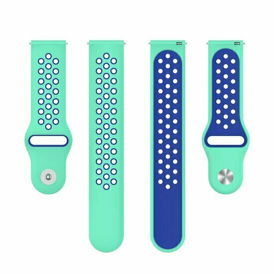 Sport Edition siliconen band - Mintgroen + blauw - Huawei Watch GT 6 / GT 7 / GT 6 pro / GT 7 pro - 46mm