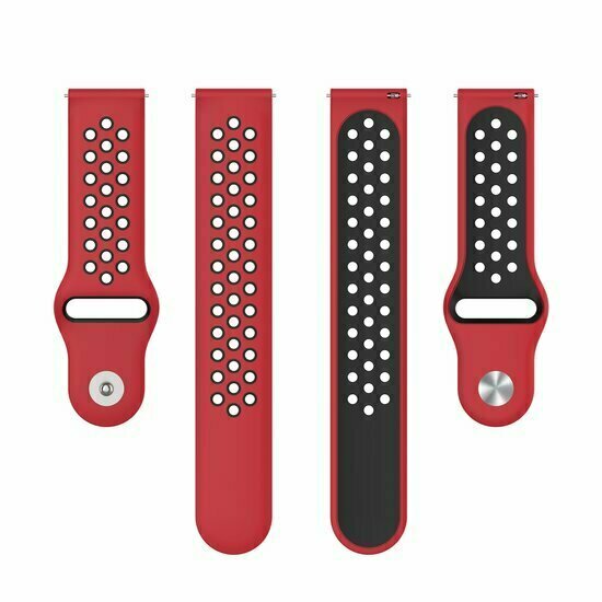 Sport Edition siliconen band - Rood + zwart - Huawei Watch GT 6 / GT 7 / GT 6 pro / GT 7 pro - 46mm