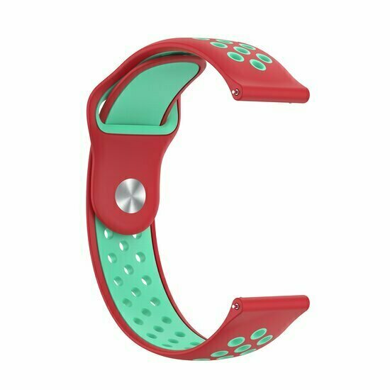 Sport Edition siliconen band - Rood + mintgroen - Huawei Watch GT 6 / GT 7 / GT 6 pro / GT 7 pro - 46mm