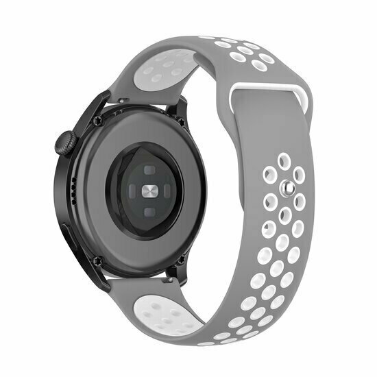 Sport Edition siliconen band - Grijs + wit - Huawei Watch GT 6 / GT 7 / GT 6 pro / GT 7 pro - 46mm