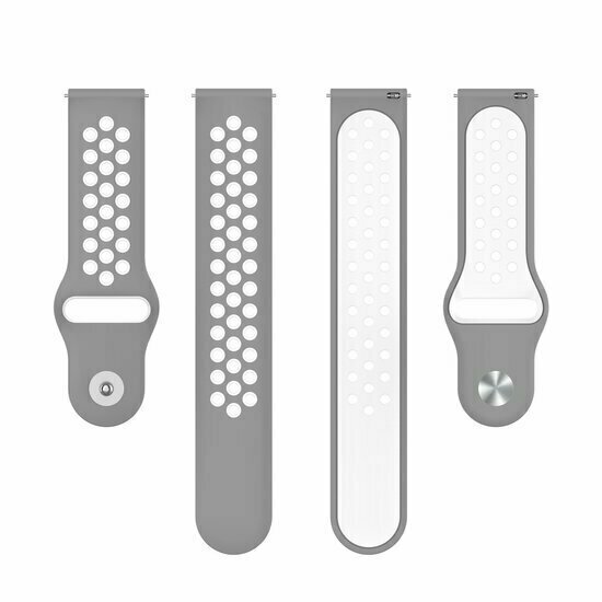 Sport Edition siliconen band - Grijs + wit - Huawei Watch GT 6 / GT 7 / GT 6 pro / GT 7 pro - 46mm