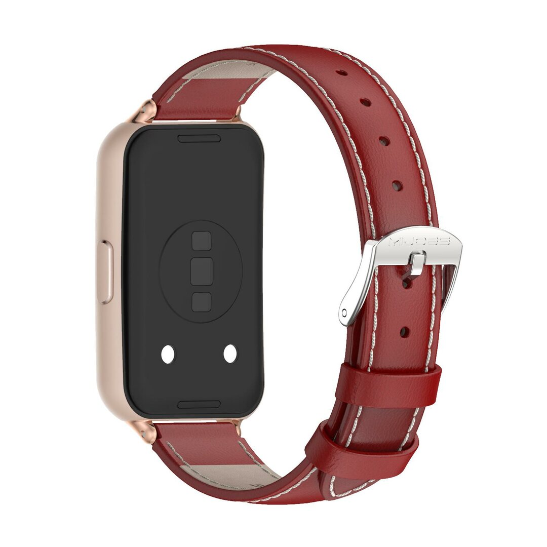 Leren bandje - Rood (ros&eacute; connector) - Huawei Band 11 / 11 pro