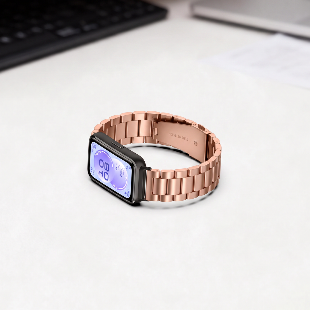Stalen schakelband - Ros&eacute; goud - Huawei Band 11 / 11 pro