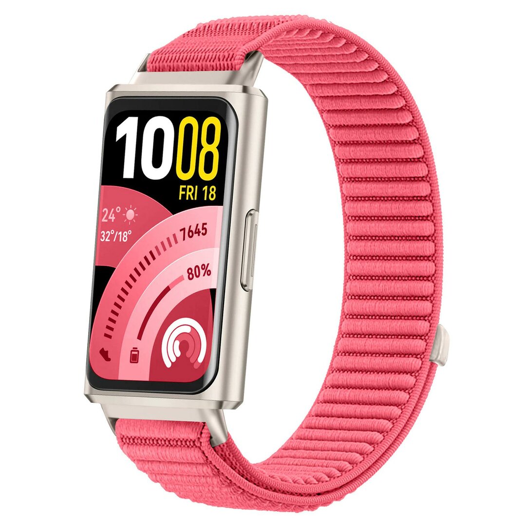 Nylon ribbelbandje - Roze - Huawei Band 11 / 11 pro